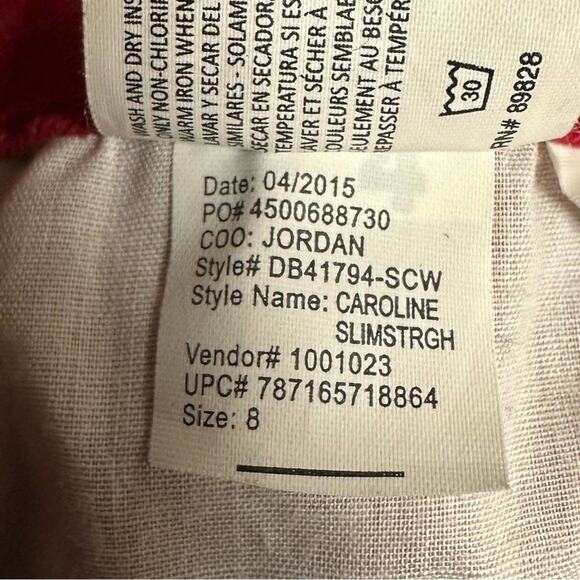 BANDOLINO Jeans Womens Size 8 Caroline Slim Straight Red - Picture 7 of 8
